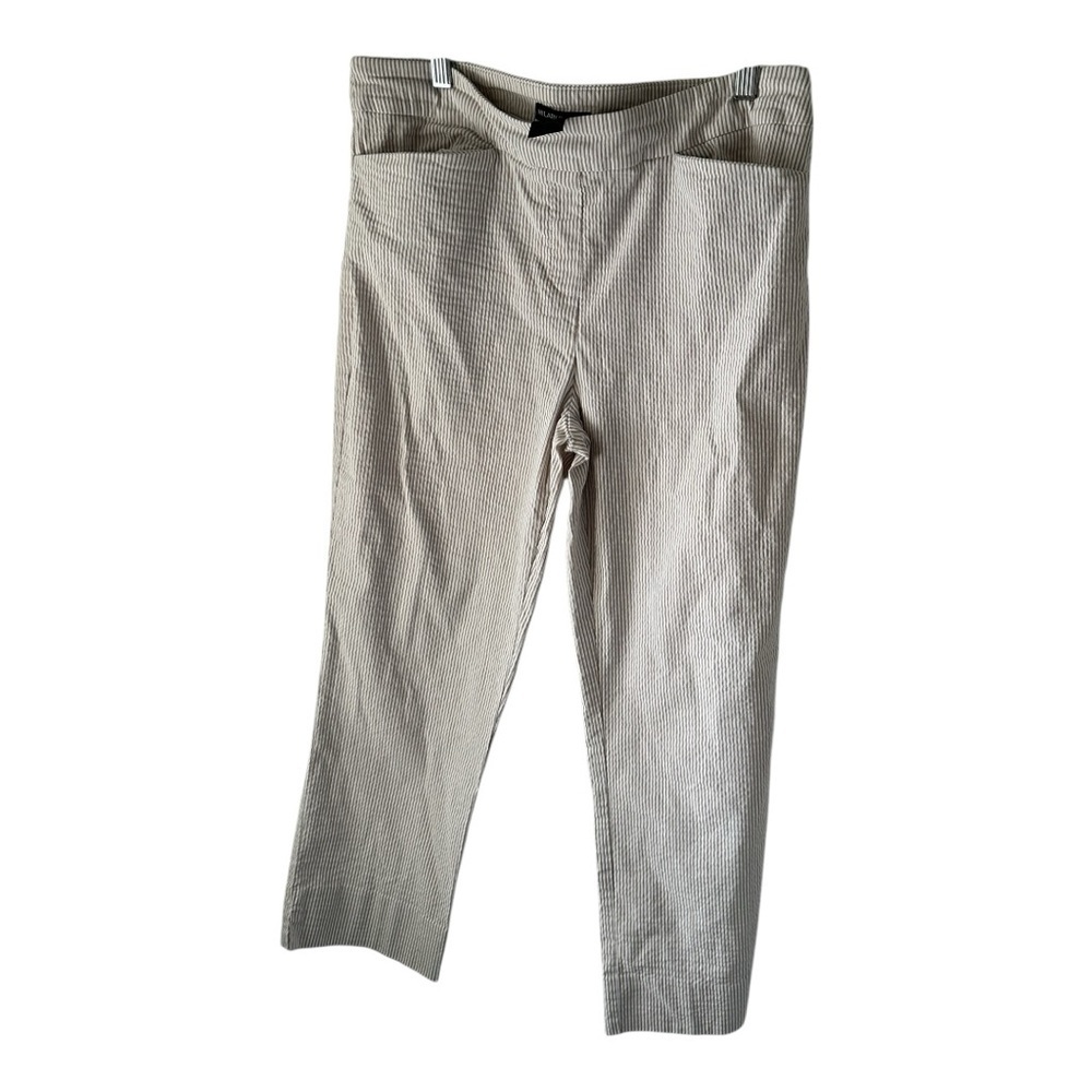 Hilary Radley White & Beige / Tan Striped Capri Pants Womens Size L - Picture 4 of 7